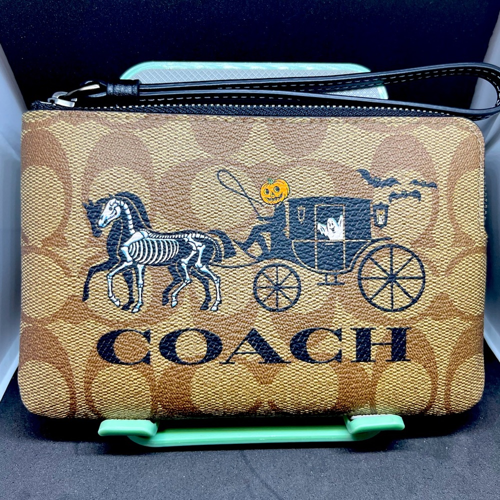 Coach Halloween Horse and Carriage Wristlet